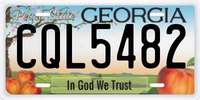 GA license plate CQL5482