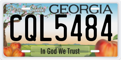 GA license plate CQL5484