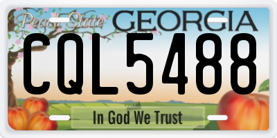 GA license plate CQL5488