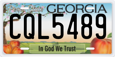 GA license plate CQL5489
