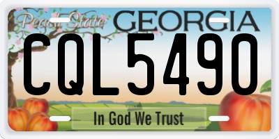 GA license plate CQL5490