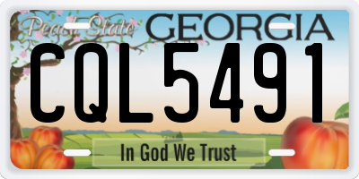 GA license plate CQL5491