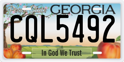 GA license plate CQL5492