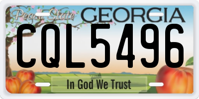 GA license plate CQL5496