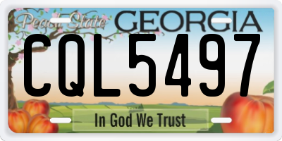 GA license plate CQL5497