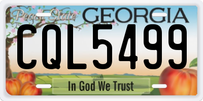 GA license plate CQL5499