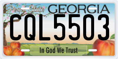 GA license plate CQL5503