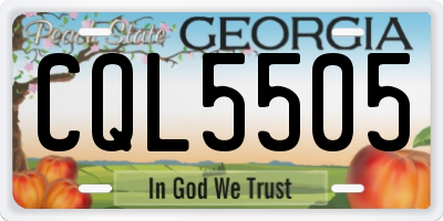 GA license plate CQL5505