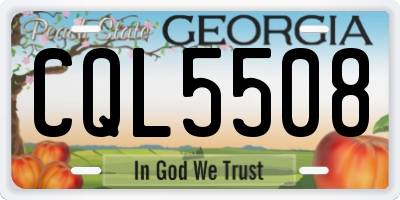 GA license plate CQL5508