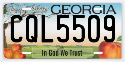 GA license plate CQL5509