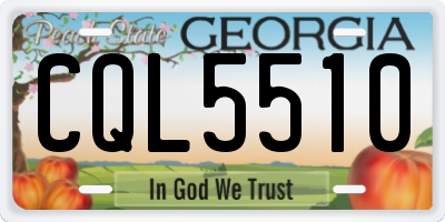 GA license plate CQL5510