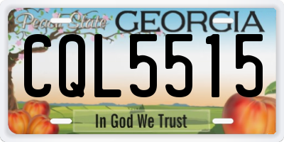 GA license plate CQL5515