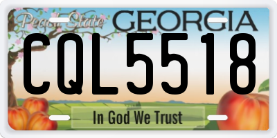 GA license plate CQL5518