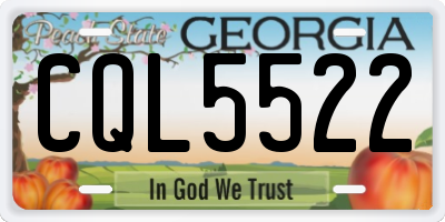 GA license plate CQL5522