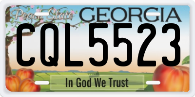 GA license plate CQL5523