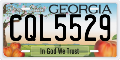 GA license plate CQL5529