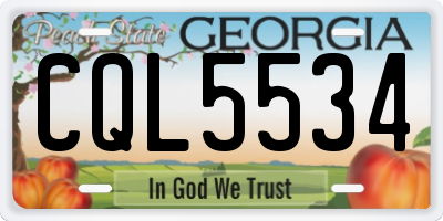 GA license plate CQL5534