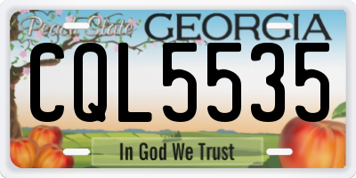 GA license plate CQL5535