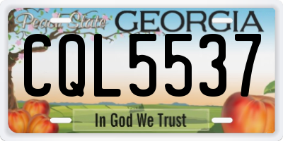 GA license plate CQL5537
