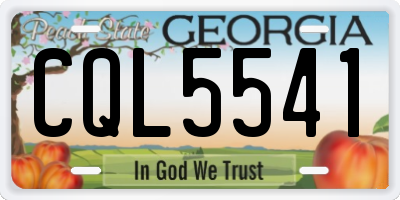 GA license plate CQL5541