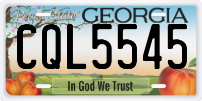 GA license plate CQL5545