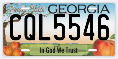 GA license plate CQL5546