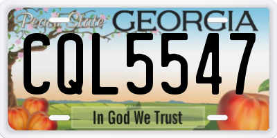 GA license plate CQL5547