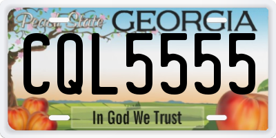 GA license plate CQL5555