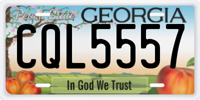 GA license plate CQL5557