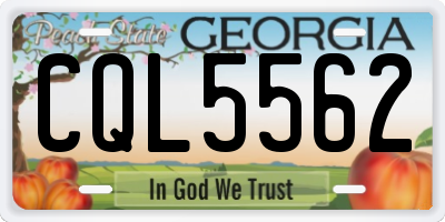 GA license plate CQL5562