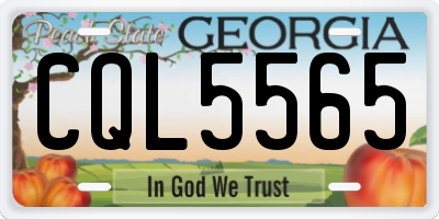 GA license plate CQL5565