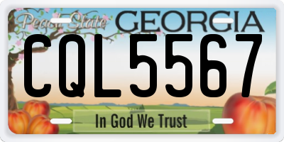 GA license plate CQL5567