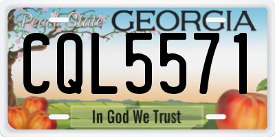 GA license plate CQL5571
