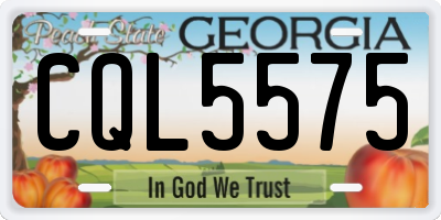 GA license plate CQL5575