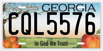 GA license plate CQL5576