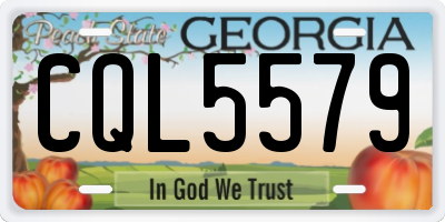 GA license plate CQL5579