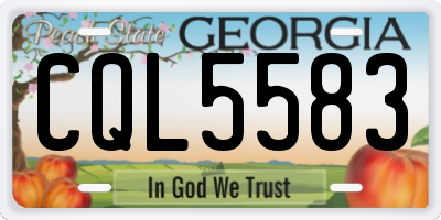 GA license plate CQL5583