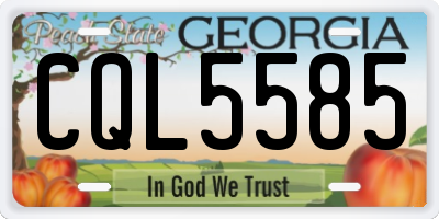 GA license plate CQL5585
