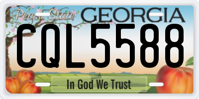 GA license plate CQL5588