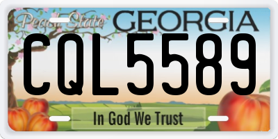 GA license plate CQL5589