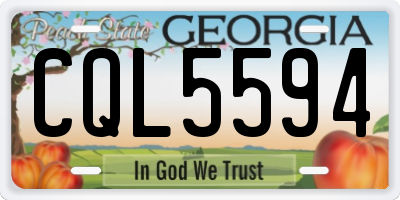 GA license plate CQL5594