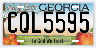 GA license plate CQL5595