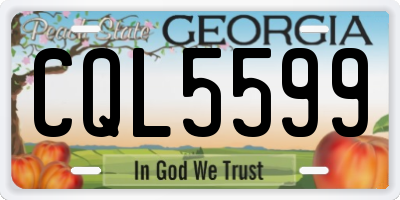 GA license plate CQL5599