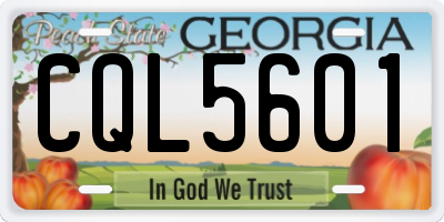GA license plate CQL5601