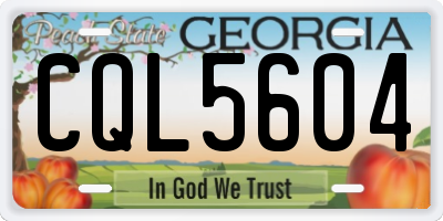 GA license plate CQL5604
