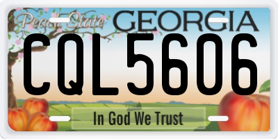 GA license plate CQL5606