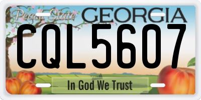 GA license plate CQL5607