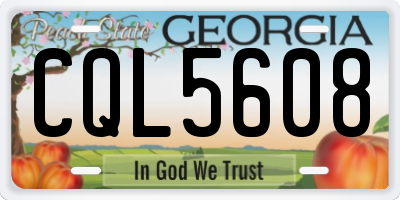 GA license plate CQL5608