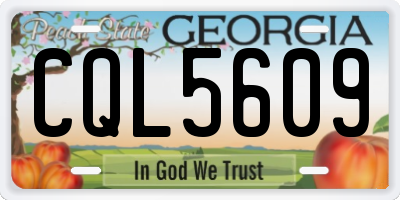 GA license plate CQL5609