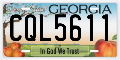 GA license plate CQL5611
